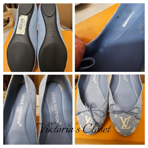 #01540-5310 LOUIS VUITTON DENIM DOLL SHOES - Picture 3 of 12